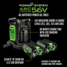 Load image into Gallery viewer, EGO Power+ 21" Electric Snow Blower, Gray/Black, Cordless Steel Auger, Includes (2) 56V 5.0Ah Batteries and Dual Port Charger, SNT2112