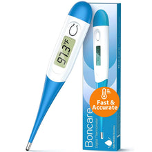 Load image into Gallery viewer, Boncare 10 Seconds Oral Thermometer for Adults and Kids - Accurate & Safe Rectal Thermometer for Baby with Fever Alarm, Digital Thermometer (Light Blue)
