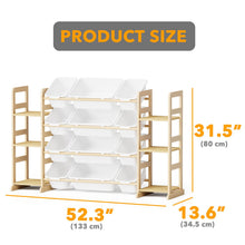 Load image into Gallery viewer, SpaceAid Toy Storage Organizer with 6 Shelves and 12 Bins, Bookshelf/Bookcase, Kids Bin Shelf, Toys Box for Playroom Organization for Bedroom & Room Decor, White, 52.3" W