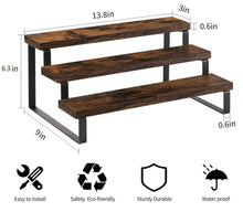 Load image into Gallery viewer, YINMIT Wooden Display Riser Stand, Tiered Perfume and Cologne Organizer Stand, 3 Tier Spice Rack Organizer, Rustic Display Shelf for Candles (3 Tier)