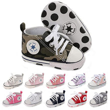 Load image into Gallery viewer, KKIIDDSS Unisex Baby Girls Boys Canvas High-top Shoes, Newborn Infant Anti-Slip Soft Sole Frist Walking Sneakers (A03/Army Green,6-12 Months)