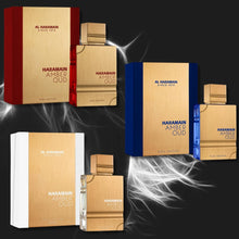 Load image into Gallery viewer, Al Haramain Amber Oud Ruby Edition, Bleu Edition & White Edition EDP - 60ML (2.0 Oz). (Value Pack)