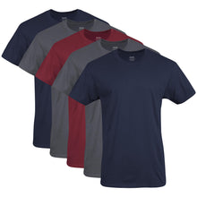 Load image into Gallery viewer, Gildan Men's Crew T-Shirts, Multipack, Style G1100, Navy/Charcoal/Cardinal Red (5-Pack), X-Large