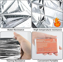 Load image into Gallery viewer, QIO CHUANG Emergency Mylar Thermal Blankets -Space Blanket Survival kit Camping Blanket (4-Pack). Perfect for Outdoors, Hiking, Survival, Bug Out Bag ,Marathons or First Aid 1