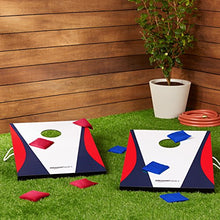 Load image into Gallery viewer, Amazon Basics Cornhole Set, Blue/Red
