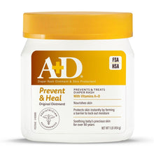 Load image into Gallery viewer, A+D Original Diaper Rash Ointment Prevents & Treats Diaper Rash, Moisturizing Skin Protectant with Vitamins A & D, Healing Skin Ointment for Dry and Cracked Skin 16 oz