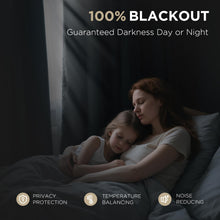 Load image into Gallery viewer, Joydeco Blackout Curtains for Bedroom - 100% Light Blocking 2 Panels Set Yellow Drapes 42"W x 108"L, Thermal Insulated Room Darkening Curtains, Linen Textured for Living Room, Rod Pocket & Back Tabs