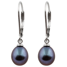 Load image into Gallery viewer, Splendid Pearls 925 Sterling Silver 8mm Genuine Pearls Freshwater Cultured Lever-back Dangle Earrings for Women