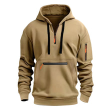 Load image into Gallery viewer, SHAOBGE Placed Recently By Me Promo Codes And Coupon Men'S Hoodies Quarter Zip Pullover Workout Running Active Vintage Hoodies With Pockets Military Tactical Sweatshirt 3-Khaki Larg