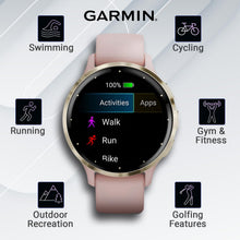 Load image into Gallery viewer, Wearable4U - Garmin Venu 3S GPS Smartwatch, AMOLED Display 41 mm Watch, Advanced Health and Fitness Features, Up to 10 Days of Battery, Sleep Coach, Dust Rose with Black Earbuds Bundle