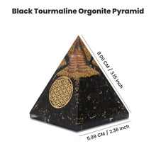 Load image into Gallery viewer, Agate Mart Energy Generator Black Tourmaline Orgonite Pyramids with Black Tourmaline Pendant - Healing- meditation orgonite pyramids E-Energy Protection and Protective Set