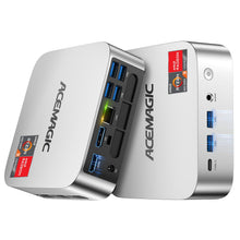 Load image into Gallery viewer, ACEMAGIC Mini PC Windows 11 Pro, AMD Ryzen 4300U(Beat 3500U/N150/N95, up to 3.7GHz), 16GB DDR4 RAM 512 SSD Mini Computers, 28W MAX Desktop 4K Triple Display/HDMI/WiFi/BT/LAN for Home Office Business