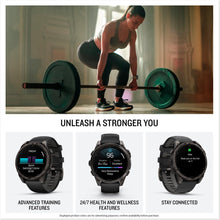 Load image into Gallery viewer, Garmin fēnix® 8 – 47 mm, AMOLED, Sapphire, Premium Multisport GPS Smartwatch, Long-Lasting Battery Life, Dive-Rated, Built-in LED Flashlight, Carbon Gray DLC Titanium with Pebble Gray Band