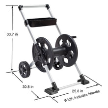Load image into Gallery viewer, Liberty Garden 304 Explorer Two Wheel Hose Reel Cart, Aluminum, Holds 250-feet of 5/8" Hose, Silver/Black