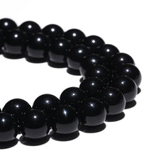Load image into Gallery viewer, Natural Gemstone Beads 6mm Black Onyx Agate Beads Polished Round Smooth Stone Beads for Bracelets Jewelry Making 15inch Loose Beads