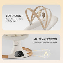 Load image into Gallery viewer, Baby Swings for Infants, Monamii Baby Swing, Infant Swing with 5 Speeds, 10 Lullabies, Electric Swing for Baby, Indoor & Outdoor Use (Beige)