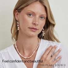 Load image into Gallery viewer, The Pearl Source 14K Gold 7-8mm AAAA Quality Multicolor Freshwater Cultured Pearl Necklace for Women in 17" Princess Length