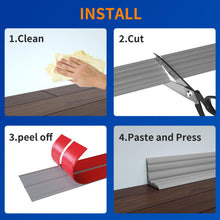 Load image into Gallery viewer, COUKIU Wall Corner Protector, Inside & Outside Self Adhesive Wall Corner Guard&Edge Protector, Flexible Vinyl Corner Moulding Trim Caulk Strip, Peel and Stick Trim for Ceiling, Countertop, Grey, 10ft