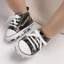 Load image into Gallery viewer, KKIIDDSS Unisex Baby Girls Boys Canvas High-top Shoes, Newborn Infant Anti-Slip Soft Sole Frist Walking Sneakers (A03/Army Green,6-12 Months)