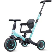 Load image into Gallery viewer, newyoo Tricycles for 1-3 Year Olds, Toddler Bike, Birthday Gift and Toy for Boys and Girls, Toddler Tricycle with Parent Push Handle, Trike with Backrest and Safety Belt, Blue, TR007