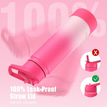 Load image into Gallery viewer, mininoo Insulated Stainless Steel Water Bottle with Straw and Lid for Sports, 24 oz, Sweet Peach