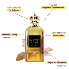 Load image into Gallery viewer, My Secret Affair Womens Perfume Long Lasting - Floral Women’s Fragrance, Jasmine, Orange Blossom, Freesia & Lily - Inspired by J.PG's S.candal - Eau de Parfum-3.4 Fl Oz (100ml) Dubai Perfume for Women