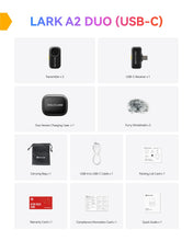 Load image into Gallery viewer, Hollyland LARK A2(2TX+1RX+Charging Case) Wireless Microphone, AI Auto-Limit