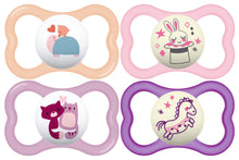 Load image into Gallery viewer, MAM Air Day & Night Baby Pacifier, for Sensitive Skin, Glows in The Dark, 16+ Months, Girl, 4 Count