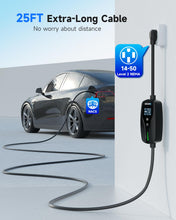 Load image into Gallery viewer, Level 2 EV Charger for Tesla, 40A/9.6kW Ultra-Fast Home Portable EV Charging Station with NEMA 14-50 Plug, 25FT Cable, Adjustable Current &Delay Start Timer, Compatible with Model Y/3/S/X (NACS Port)