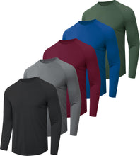 Load image into Gallery viewer, CE' CERDR 5 Pack Men's Long Sleeve Shirts, Quick Dry Moisture Wicking, L