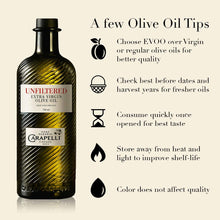 Load image into Gallery viewer, Carapelli - Unfiltered Organic Extra Virgin Olive Oil: First Cold-Pressed EVOO – 33.8 Fluid Ounces (1 Liter)