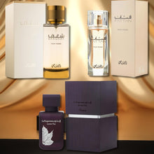 Load image into Gallery viewer, RASASI Shaghaf Women EDP 100Ml, Fattan Women EDP 50Ml & La Yuqawam Jasmine Wisp EDP - 75ml (PREMIUM)
