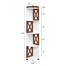 Load image into Gallery viewer, YCICI Corner Shelf Stand, 5 Tier Corner Shelves, Corner Bookshelf Made from Durable Natural Wood, Corner Bookcase and Plant Stand (Brown, 4 Tier)