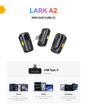 Load image into Gallery viewer, Hollyland Lark A2 Mini Duo(2TX + 1RX) Wireless Microphone, Noise Canceling