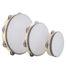 Load image into Gallery viewer, Hand Held Tambourine Drum 6 inch Bell Birch Metal Jingles Percussion Gift Musical Educational Drum Instrument for KTV Party Kids Games (6 inch)