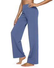 Load image into Gallery viewer, G4Free Sweatpants Women Lightweight Comfy Yoga Dress Pants Wide Straight Leg Full Length Tummy Control Leggins(Denim Blue,S,Regular)