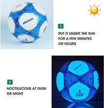 Load image into Gallery viewer, admecoo Light Up Soccer Ball Glow in The Dark Soccer Ball Size 4/5 with Needles and Pump Ball for Men Youth and Adult Night Games…