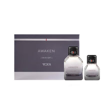Load image into Gallery viewer, TUMI AWAKEN 08:00 GMT Gift Set - Refreshing Cologne for Men with Woody Fragrance Notes - 3.4 oz & 1.0 oz Eau de Parfum