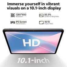 Load image into Gallery viewer, SHARECLOUD Android 16 Tablet 10.1 inch Tablet with Octa-Core Processor, 20GB RAM 128GB ROM 1 TB Expandable, 1280x800 HD IPS Touch Screen, GPS, 8H Battery, WiFi 6, BT 5.2, Dual Camera (Gray)