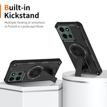 Load image into Gallery viewer, Asuwish Phone Case for Motorola Moto G Power 2025/MotoG Play 2025 with Tempered Glass Screen Protector Cover and Magnetic Kickstand Shockproof Protective Slim Cell Accessories XT2515-1 Women Men Black