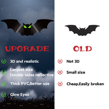 Load image into Gallery viewer, Halloween Decorations Indoor - Bats Halloween Decorations Plastic Spooky Scary 3D Bats for Halloween Party Bathroom Kitchen Home Room Outdoor Wall Glow Eyes Bats Stickers Gothic Decor 56 Pcs