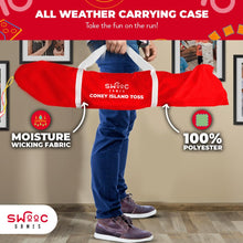 Load image into Gallery viewer, SWOOC Games - Coney Island Toss™ - Arcade Style Cornhole Board Set w/Carrying Case & 15+ Games - Corn Hole Games for Adults - Kids Bean Bag Toss Game - Kids Cornhole Set w/Bags - Outdoor Yard Games
