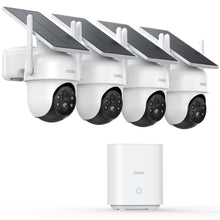 Load image into Gallery viewer, aosu Security Cameras Outdoor Wireless, 4 Cam-Kit, No Subscription Required, Solar-Powered, Home Security Cameras System with 360° Pan & Tilt, Auto Tracking, 2K Color Night Vision, Easy Setup