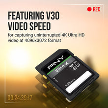 Load image into Gallery viewer, PNY 128GB Elite-X Class 10 U3 V30 SDXC Flash Memory Card 2-Pack - 100MB/s, Class 10, U3, V30, 4K UHD, Full HD, UHS-I, Full Size SD