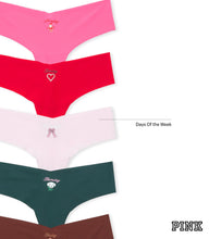 Load image into Gallery viewer, Victoria's Secret PINK Women's No Show Thong Underwear, Panties for Women, 7 Day Holiday, (M)