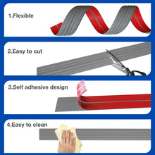 Load image into Gallery viewer, COUKIU Wall Corner Protector, Inside & Outside Self Adhesive Wall Corner Guard&Edge Protector, Flexible Vinyl Corner Moulding Trim Caulk Strip, Peel and Stick Trim for Ceiling, Countertop, Grey, 10ft
