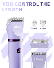 Load image into Gallery viewer, Ufree Bikini Trimmer Electric Razors for Women, Ceramic Blade Body Hair Trimmer, IPX7 Waterproof Rechargeable Lady Shaver, Personal Groomer for Legs & Pubic Hair, Gifts for Women, Purple