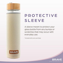 Load image into Gallery viewer, The Brave Soul Crystal Water Bottle, Slim Crystal Water Bottle Tea Infuser, Double Wall Glass for Hot and Cold Drinks. Slim Crystal Water Bottles with Crystals Inside. Eco-friendly & Relaxing Gifts