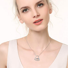 Load image into Gallery viewer, KINGWHYTE Owl Jewelry S925 Sterling Silver Double Owl Necklace Love Heart Pendant Owl Gifts for Women Owl Lover