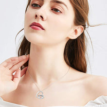 Load image into Gallery viewer, KINGWHYTE Owl Jewelry S925 Sterling Silver Double Owl Necklace Love Heart Pendant Owl Gifts for Women Owl Lover